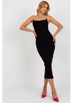 Czarna midi sukienka basic w prążek ze sklepu 5.10.15 w kategorii Sukienki - zdjęcie 169716707