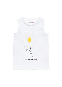 Biała koszulka niemowlęca na ramiączkach ze stokrotką ze sklepu 5.10.15 w kategorii Koszulki niemowlęce - zdjęcie 169716885