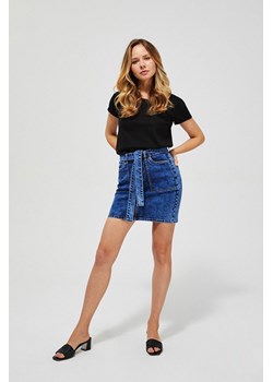Spódnica damska jeansowa z paskiem - niebieska ze sklepu 5.10.15 w kategorii Spódnice - zdjęcie 169716895