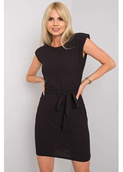 RUE PARIS Sukienka damska mini z paskiem - czarna ze sklepu 5.10.15 w kategorii Sukienki - zdjęcie 169716969
