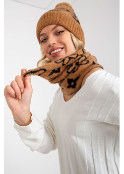 Camelowo-czarny zimowy komin damski ze sklepu 5.10.15 w kategorii Szaliki i chusty damskie - zdjęcie 169717019