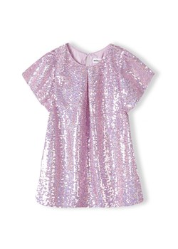Błyszcząca sukienka dziewczęca z cekinami - różowa ze sklepu 5.10.15 w kategorii Sukienki dziewczęce - zdjęcie 169717215