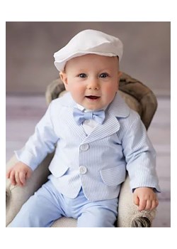 Elegancki zestaw KAJETAN dla chłopca - marynarka + koszulo-body + spodnie + mucha ze sklepu 5.10.15 w kategorii Ubranka do chrztu - zdjęcie 169717285