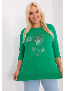 Bluzka plus size z rękawem 3/4 zielony ze sklepu 5.10.15 w kategorii Bluzki damskie - zdjęcie 169717337