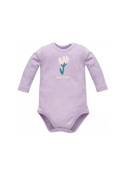 Body niemowlęce z długim rękawem z kwiatem fioletowe ze sklepu 5.10.15 w kategorii Body niemowlęce - zdjęcie 169717367