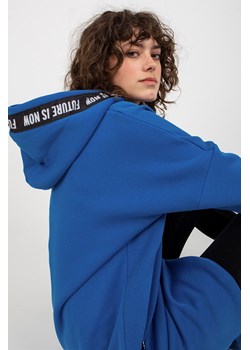 Niebieska długa dresowa bluza damska rozpinana - oversize ze sklepu 5.10.15 w kategorii Bluzy damskie - zdjęcie 169717809