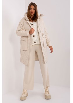 Jasnobeżowa damska kurtka zimowa z eco skóry ze sklepu 5.10.15 w kategorii Kurtki damskie - zdjęcie 169717978