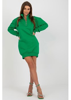 Zielona dresowa sukienka damska basic z suwakiem ze sklepu 5.10.15 w kategorii Sukienki - zdjęcie 169718336