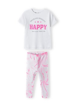 Komplet dla dziewczynki - biały t-shirt + różowe legginsy ze sklepu 5.10.15 w kategorii Komplety dziewczęce - zdjęcie 169718425