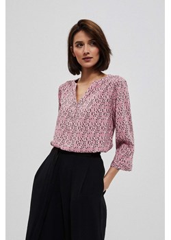 Koszula damska nierozpinana we wzorki różowa ze sklepu 5.10.15 w kategorii Bluzki damskie - zdjęcie 169718517
