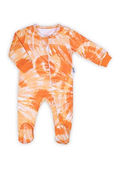 Bawełniany pajac niemowlęcy we wzory pomarańczowy ze sklepu 5.10.15 w kategorii Pajacyki - zdjęcie 169718817