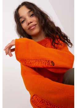 Pomarańczowy sweter oversize z szerokim rękawem ze sklepu 5.10.15 w kategorii Swetry damskie - zdjęcie 169718949