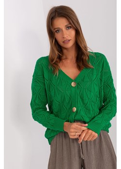 Zielony ażurowy sweter rozpinany RUE PARIS ze sklepu 5.10.15 w kategorii Swetry damskie - zdjęcie 169719058