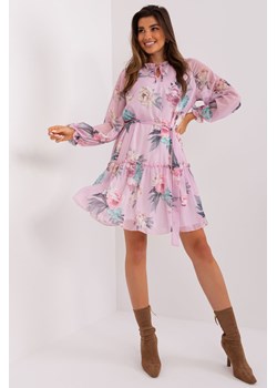 Jasnofioletowa sukienka z nadrukiem w kwiaty ze sklepu 5.10.15 w kategorii Sukienki - zdjęcie 169719088