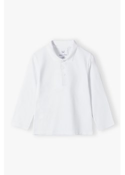 Biała elegancka bluzka chłopięca polo - długi rękaw ze sklepu 5.10.15 w kategorii T-shirty chłopięce - zdjęcie 169719515