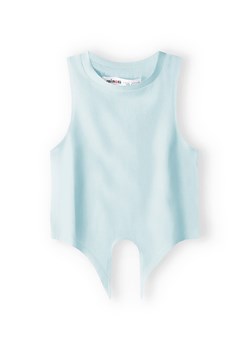 Błękitny top niemowlęcy bawełniany z wiązaniem na przodzie ze sklepu 5.10.15 w kategorii Koszulki niemowlęce - zdjęcie 169719518