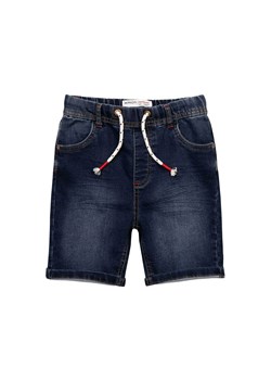 Ciemnoniebieskie szorty jeansowe dla niemowlaka z wiązaniem ze sklepu 5.10.15 w kategorii Spodenki niemowlęce - zdjęcie 169719519
