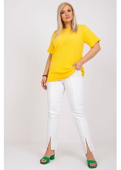 Żółta bluzka plus size z materiału prążkowanego Stella ze sklepu 5.10.15 w kategorii Bluzki damskie - zdjęcie 169719617