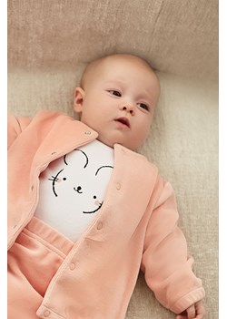 Różowa welurowa bluza niemowlęca rozpinana bez kaptura ze sklepu 5.10.15 w kategorii Bluzy i swetry - zdjęcie 169719925