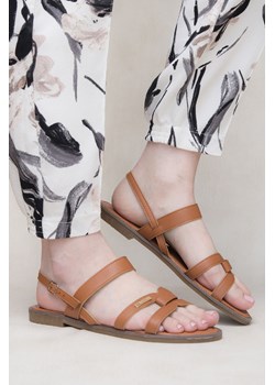 Sandały damskie z zapięciem - brązowe ze sklepu 5.10.15 w kategorii Sandały damskie - zdjęcie 169719987