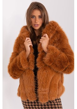 Damska kurtka futrzana z kapturem jasny brązowy ze sklepu 5.10.15 w kategorii Futra damskie - zdjęcie 169720067