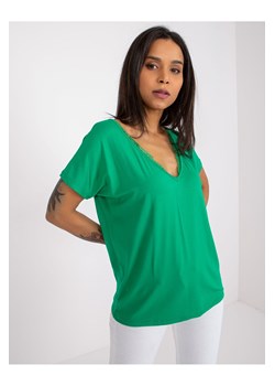 Zielony t-shirt damski z dekoltem V ze sklepu 5.10.15 w kategorii Bluzki damskie - zdjęcie 169720096