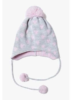 Czapka zimowa dla niemowlaka - szara w serduszka ze sklepu 5.10.15 w kategorii Czapki dziecięce - zdjęcie 169720128