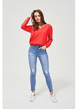 Jeansy damskie extra hight waist z przetarciami - niebieskie ze sklepu 5.10.15 w kategorii Jeansy damskie - zdjęcie 169720246