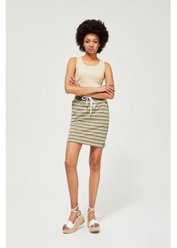 Spódnica damska bawełniana w paski oliwkowa ze sklepu 5.10.15 w kategorii Spódnice - zdjęcie 169720268