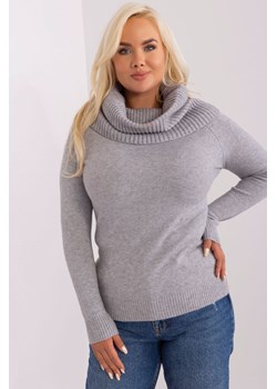 Szary sweter plus size z golfem ze sklepu 5.10.15 w kategorii Swetry damskie - zdjęcie 169720469