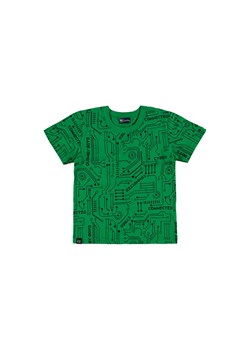 Zielony bawełniany t-shirt chłopięcy z nadrukiem ze sklepu 5.10.15 w kategorii T-shirty chłopięce - zdjęcie 169720499