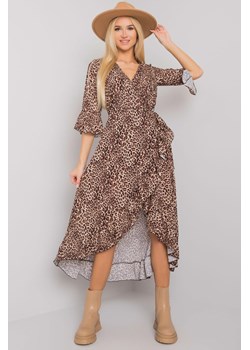 OCH BELLA Beżowa sukienka z falbaną - panterka ze sklepu 5.10.15 w kategorii Sukienki - zdjęcie 169720688