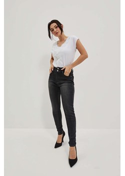 Spodnie jeansowe damskie typu rurki grafitowe ze sklepu 5.10.15 w kategorii Jeansy damskie - zdjęcie 169720749