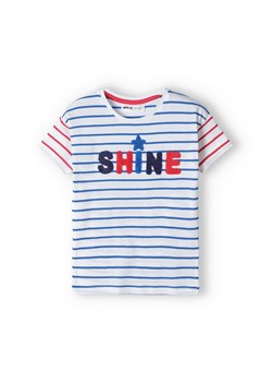 Bawełniana koszulka dziewczęca w paski- Shine ze sklepu 5.10.15 w kategorii Bluzki dziewczęce - zdjęcie 169720769