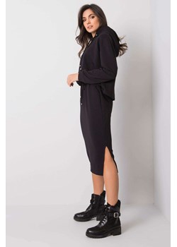RUE PARIS Komplet damski - spódnica za kolano i bluza z kapturem - czarny ze sklepu 5.10.15 w kategorii Komplety i garnitury damskie - zdjęcie 169720815