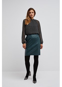 Damska spódnica z imitacji skóry - zielona ze sklepu 5.10.15 w kategorii Spódnice - zdjęcie 169721126