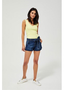 Szorty damskie jeansowe z wiązaniem - granatowe ze sklepu 5.10.15 w kategorii Szorty - zdjęcie 169721246