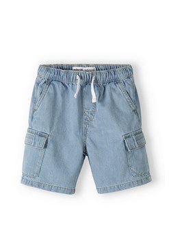 Jasnoniebieskie szorty jeansowe typu bojówki ze sklepu 5.10.15 w kategorii Spodenki chłopięce - zdjęcie 169721538
