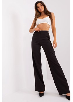 Czarne materiałowe spodnie z szeroką nogawką ze sklepu 5.10.15 w kategorii Spodnie damskie - zdjęcie 169721675