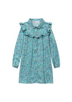 Niebieska rozpinana sukienka z kwiatowym wzorem ze sklepu 5.10.15 w kategorii Sukienki dziewczęce - zdjęcie 169721728