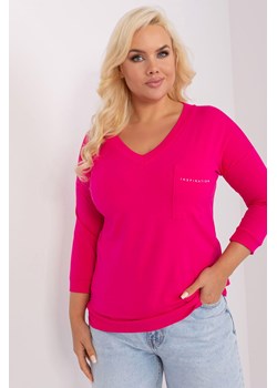 Bawełniana bluzka plus size fuksjowy ze sklepu 5.10.15 w kategorii Bluzki damskie - zdjęcie 169721868