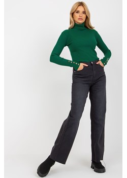 Grafitowe szerokie spodnie jeansowe FRESH MADE ze sklepu 5.10.15 w kategorii Jeansy damskie - zdjęcie 169721995