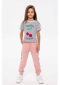 Koszulka dziewczęca bawełniana w paski- wiśnie ze sklepu 5.10.15 w kategorii Bluzki dziewczęce - zdjęcie 169722039