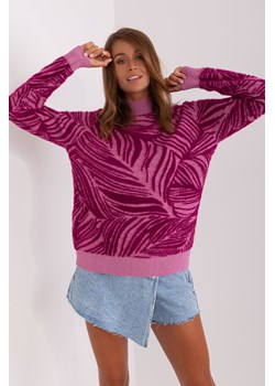 fioletowy damski sweter z golfem z wiskozą ze sklepu 5.10.15 w kategorii Swetry damskie - zdjęcie 169722049