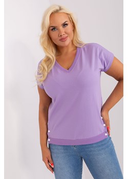 Jasnofioletowa bluzka damska plus size z guzikami ze sklepu 5.10.15 w kategorii Bluzki damskie - zdjęcie 169722107