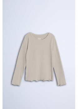Bluzka dziewczęca z długim rękawem - ecru - Limited Edition ze sklepu 5.10.15 w kategorii Bluzki dziewczęce - zdjęcie 169722169