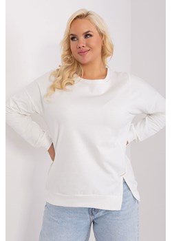 Gładka bluzka plus size ecru ze sklepu 5.10.15 w kategorii Bluzki damskie - zdjęcie 169722235