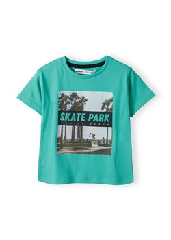 Zielona koszulka bawełniania dla chłopca z nadrukiem ze sklepu 5.10.15 w kategorii T-shirty chłopięce - zdjęcie 169722328