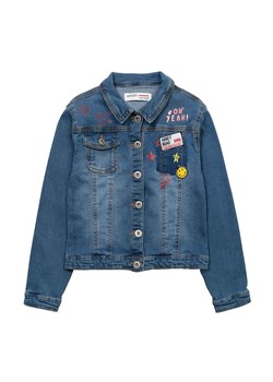Kurtka jeansowa z naszywkami dla małej dziewczynki ze sklepu 5.10.15 w kategorii Kurtki dziewczęce - zdjęcie 169722329
