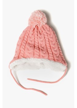 Zimowa czapka niemowlęca z pomponem - różowa ze sklepu 5.10.15 w kategorii Czapki dziecięce - zdjęcie 169722437